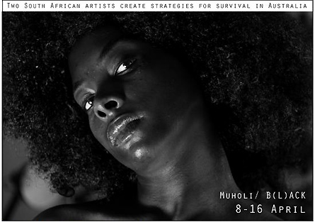 Invitation for Zanele Muholi's exhibition in Australia