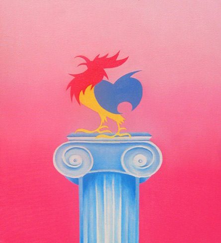 Primary Cock, oil painting from the series B is for Butch by Shelley Stefan, 2010