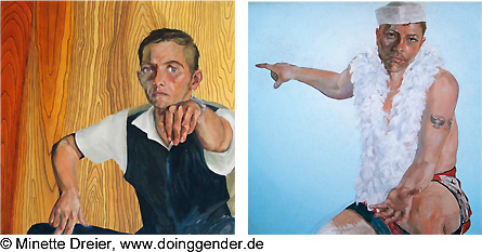 Paintings from the 'Doing Gender' series by Martina Minette Dreier