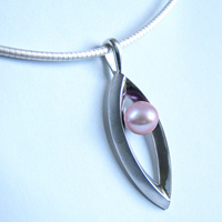 Natural Pink Vulva Necklace  by Jan Morley