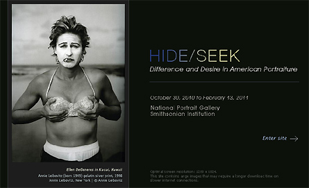 The Hide/Seek exhibition website