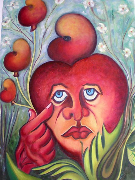 Le coeur poète, 60cm x 45cm, painting by Edilène Bentzen