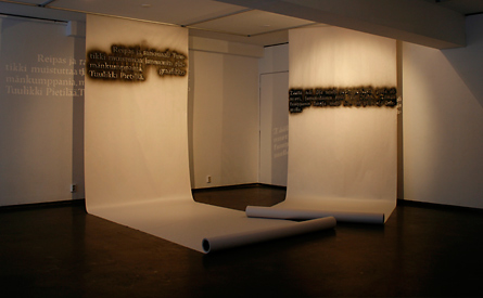 Text about Jansson and Asp, installation by Laura Lilja, 2010-11