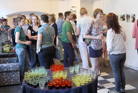 The opening reception of the queer art show 'Family' in Tallinn, June 2011