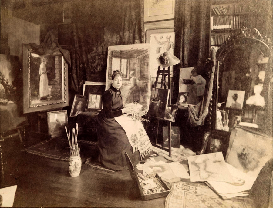 Anna Elisabeth Klumpke in her studio