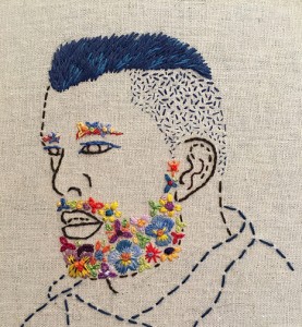 Rebecca Levi, Flower Beard, Blue Mohawk, 2016