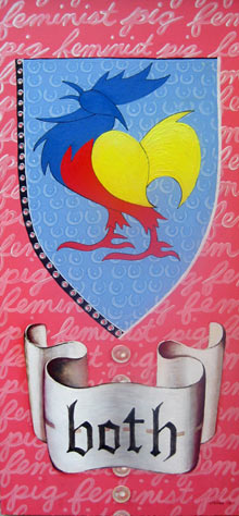 Primary Cock#1, oil painting from the series B is for Butch by Shelley Stefan, 2010