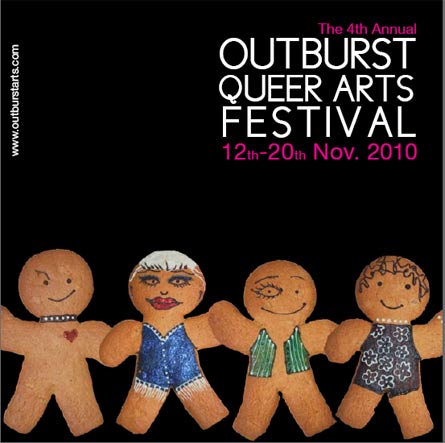 Outbust Queer Arts Festival programme cover 2010