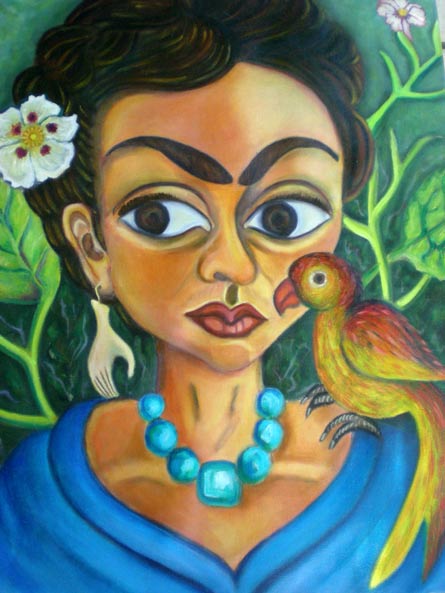 Hommage à Frida, 60cm x 45cm, painting by Edilène Bentzen