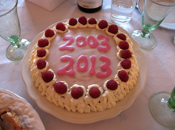 2003 - 2013 cake